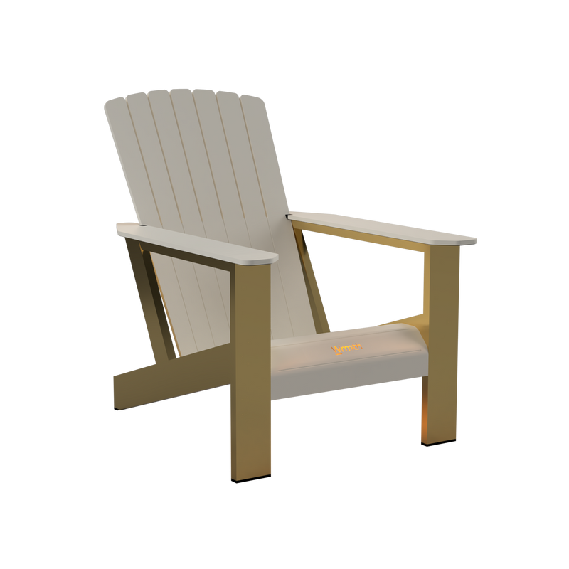 45 degree angle of Muskoka Tundra chair with Brass legs 