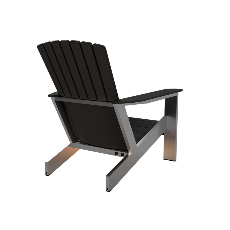 Back view of Muskoka Carbon chair with Silver legs